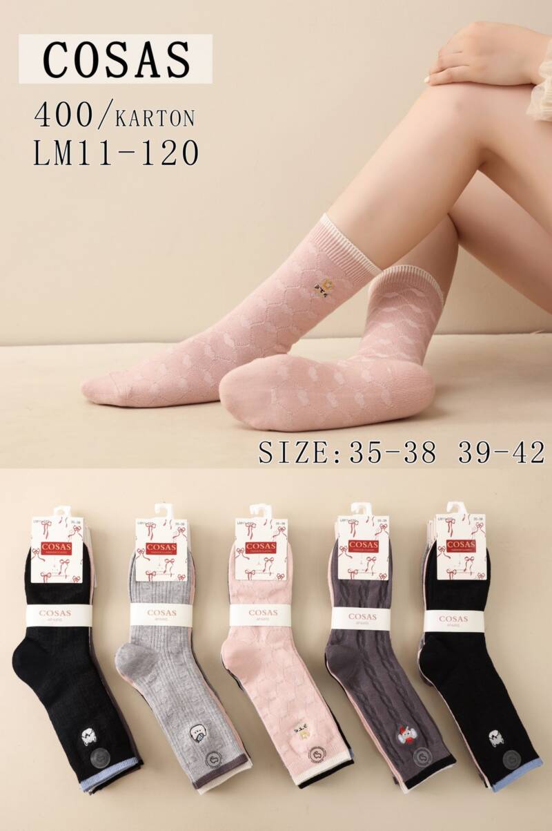 Skarpety damskie Roz 35-42, Mix kolor Paczka 40 szt